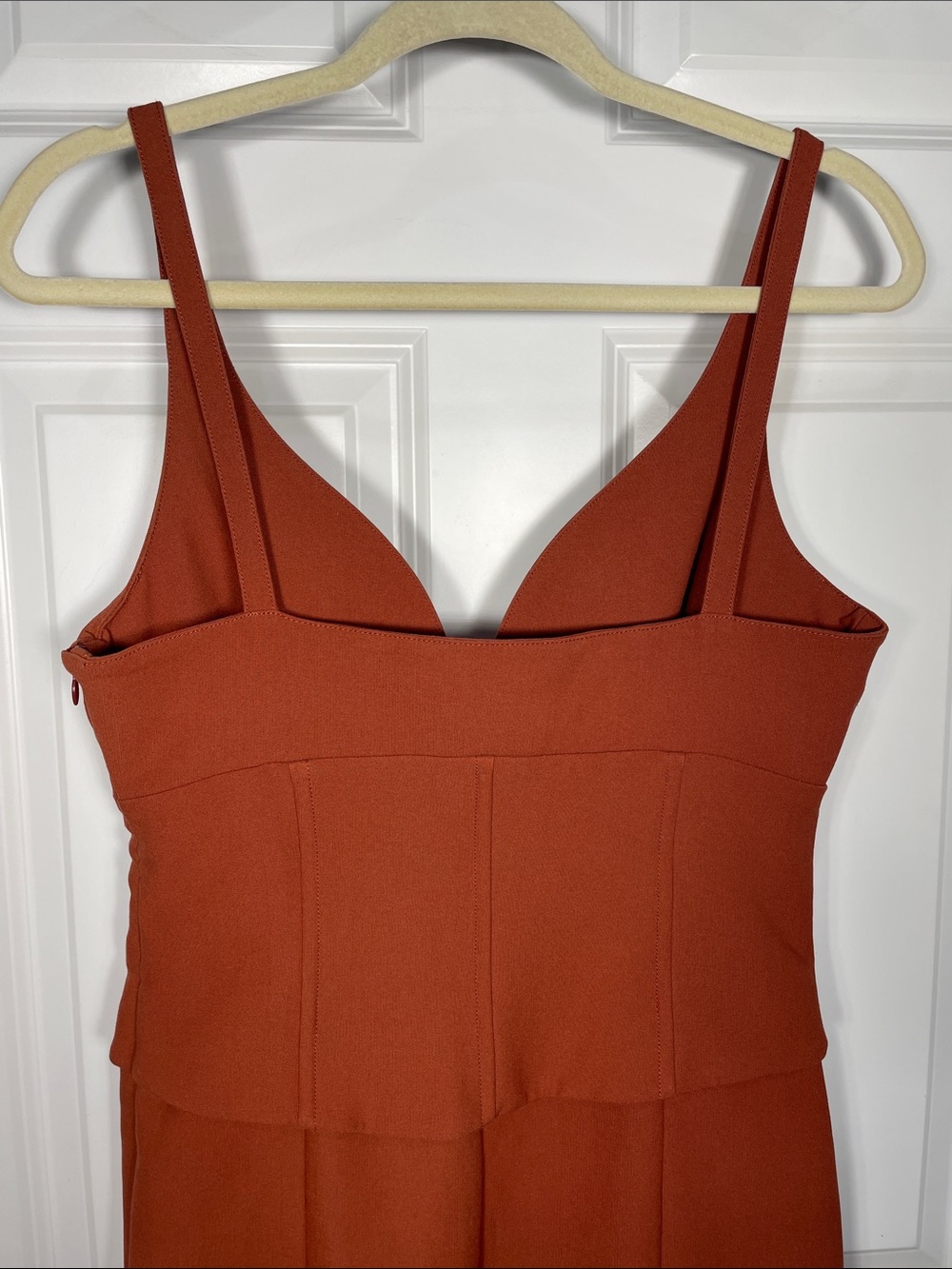 CINQ A SEPT Demia Bustier Corset Lace Up Midi Dress Sz 8 Sleeveless Burnt Orange - Picture 7 of 14